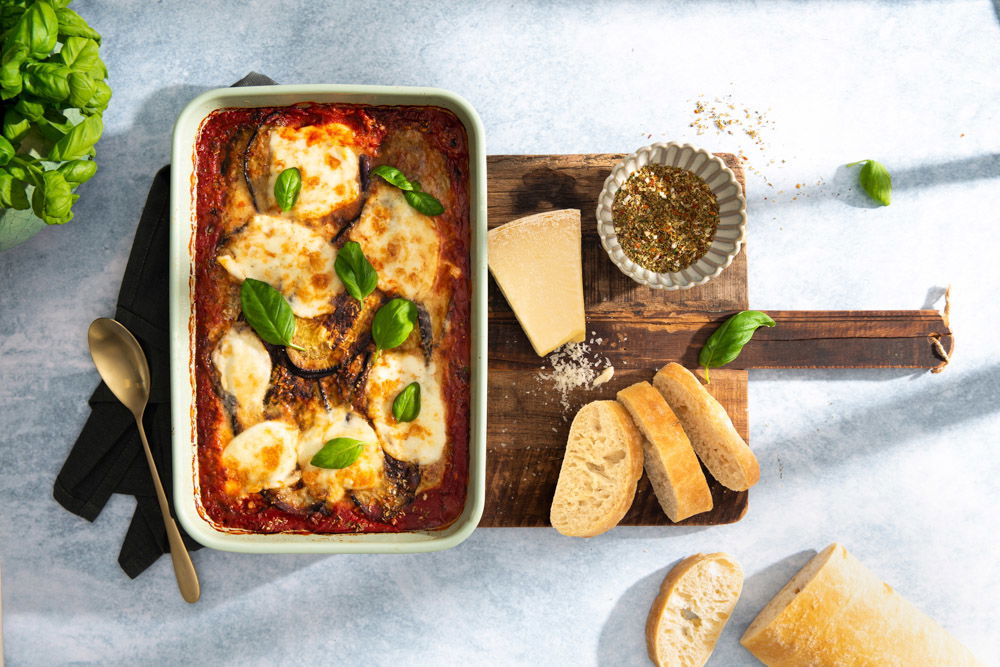 Melanzane alla parmigiana met ciabatta