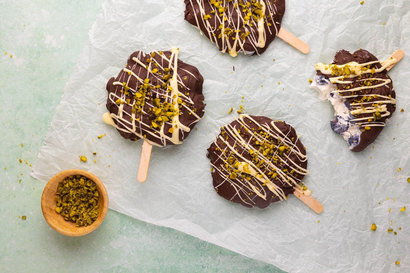 Yoghurtijslolly met bosbessen