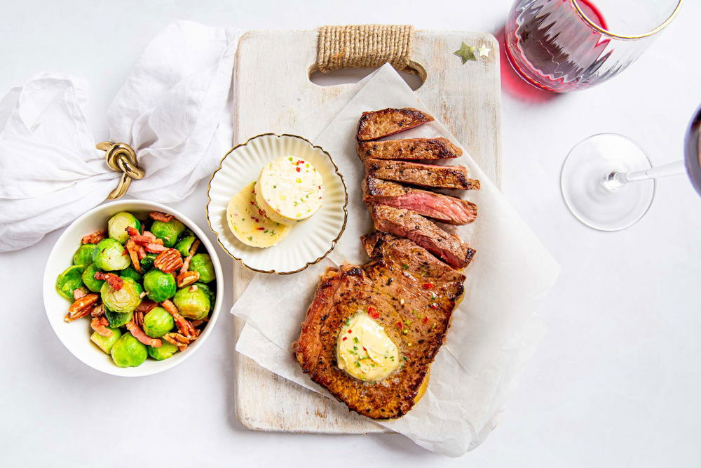 gegrilde entrecote met kerstboter