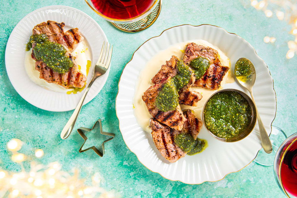 Lamskoteletten Op Gezouten Yoghurt Met Pistachepesto