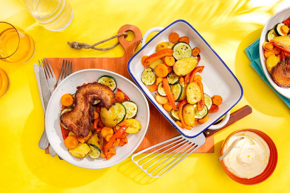 Ovengroenten met citroenmayonaise