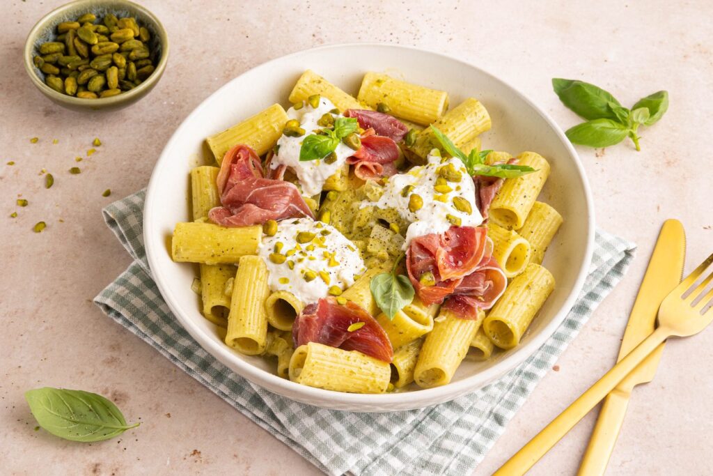 Pasta Met Pistache, Burrata En Serranoham 2