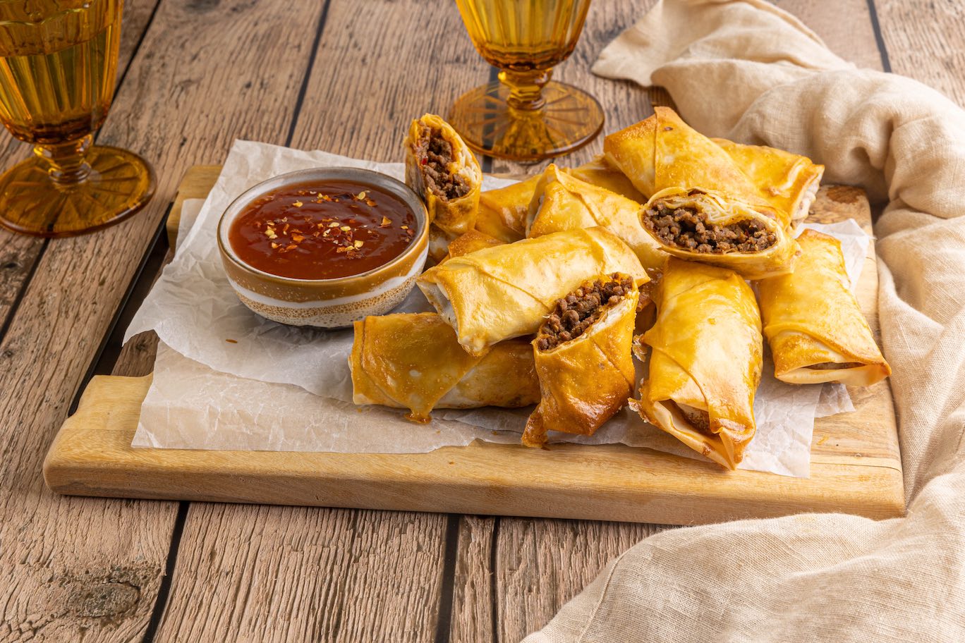 Vlammetjes uit de oven met chilisaus