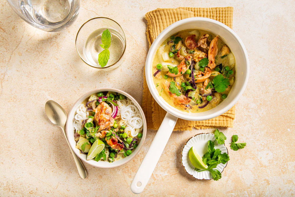 Groene curry met kip en paksoi