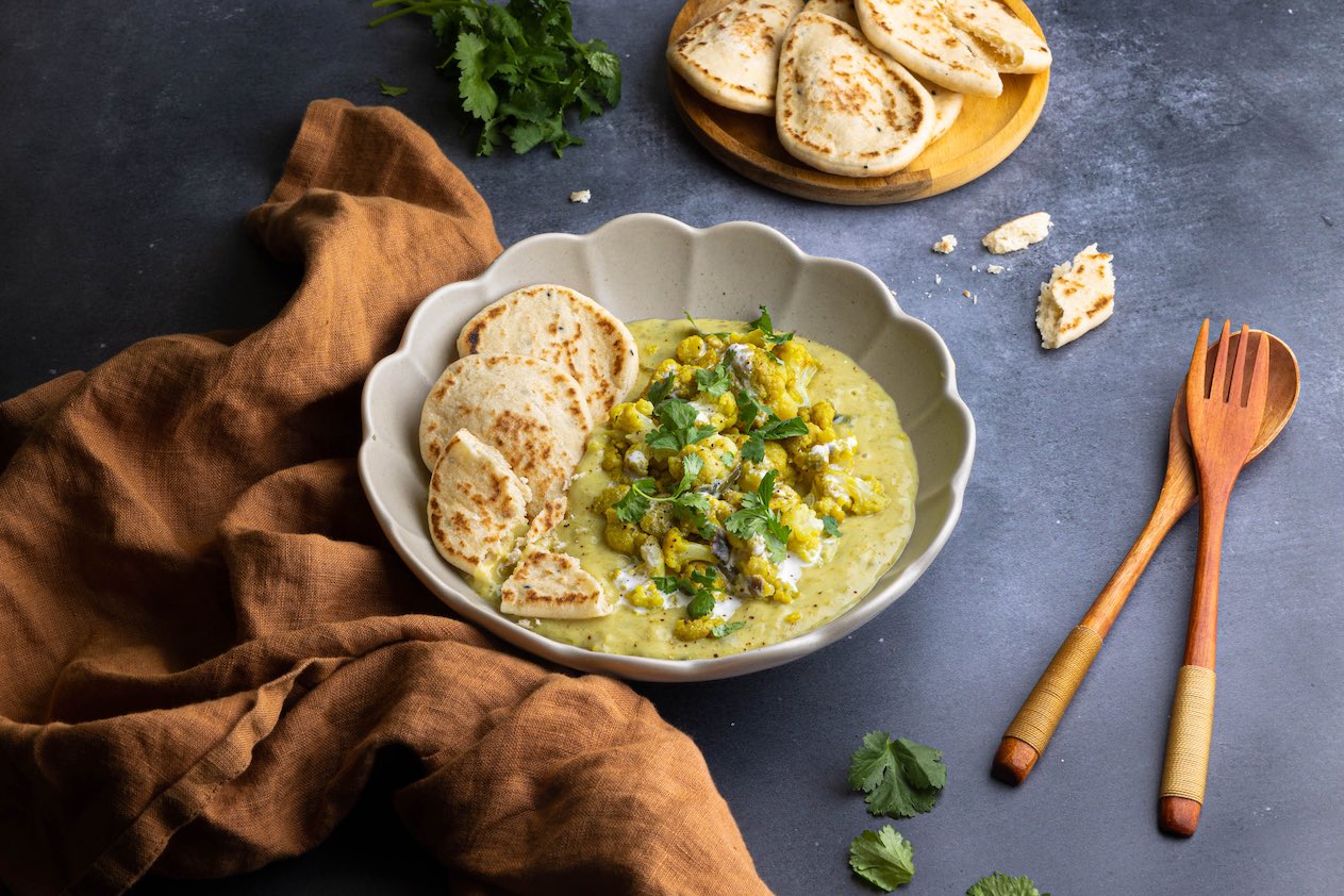 Bloemkoolstoof met naan
