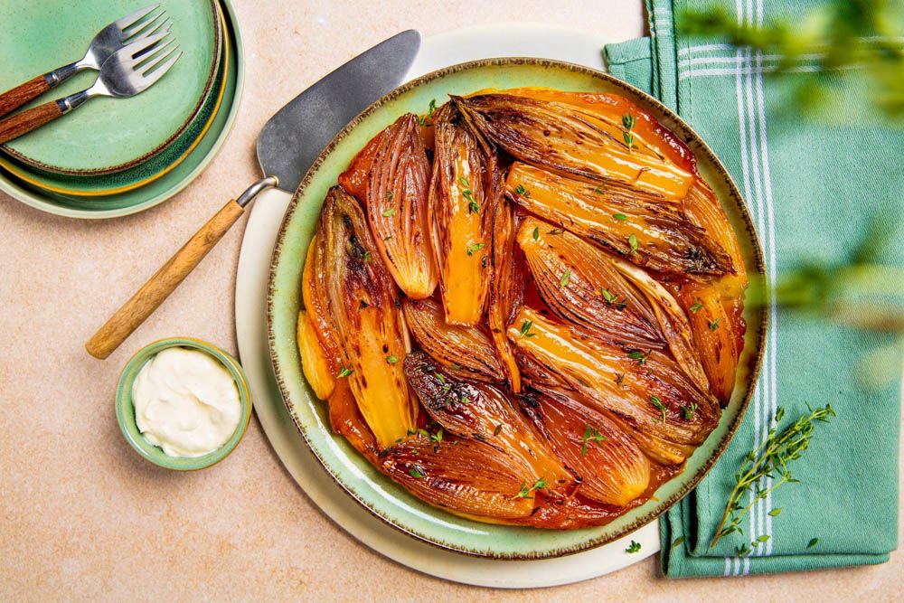 Gepofte Knoflook Witlof Tarte Tatin 2