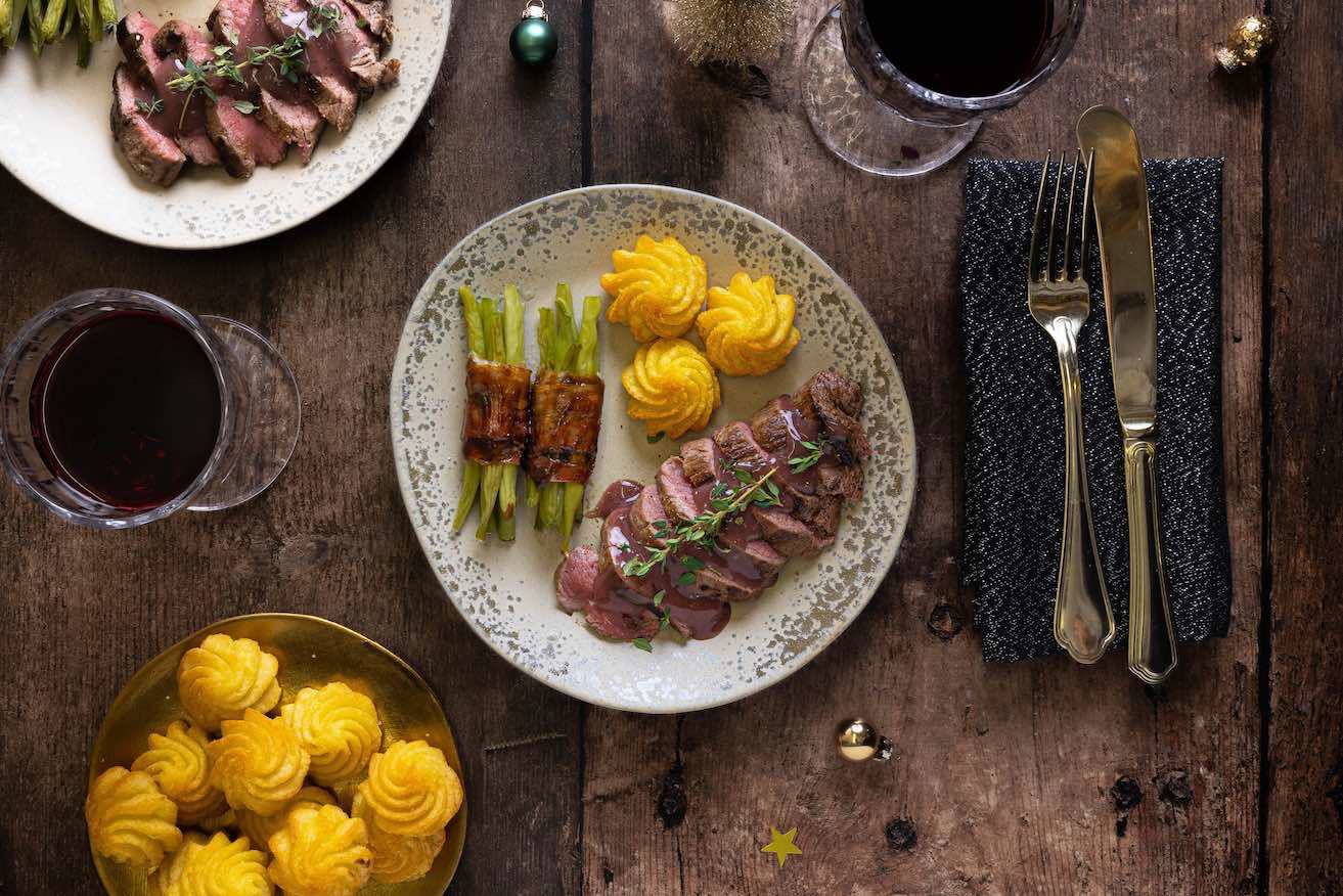 hertenbiefstuk met rodewijnensaus