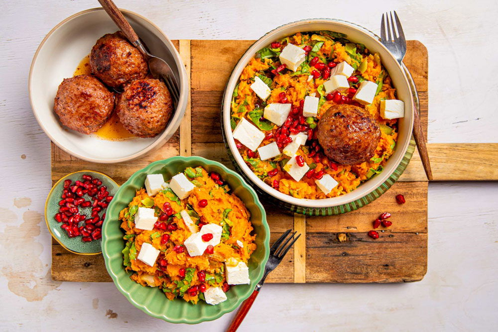 Marokkaanse zoete aardappelstamppot met andijvie