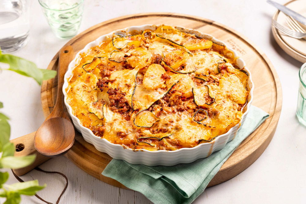 Snelle moussaka van courgette