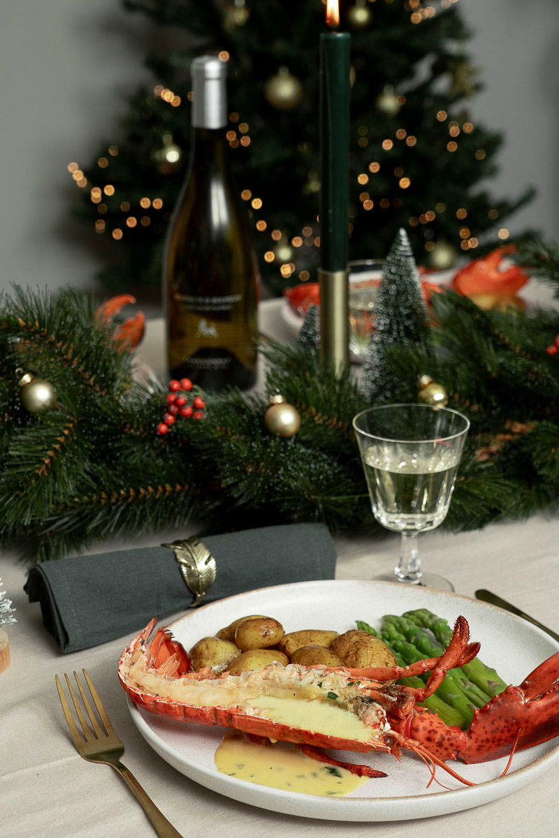 Gegratineerde kreeft met wijn