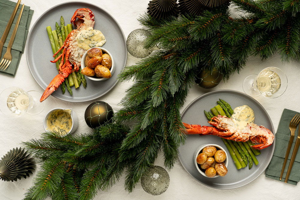 Gegratineerde kreeft met basilicumhollandaise