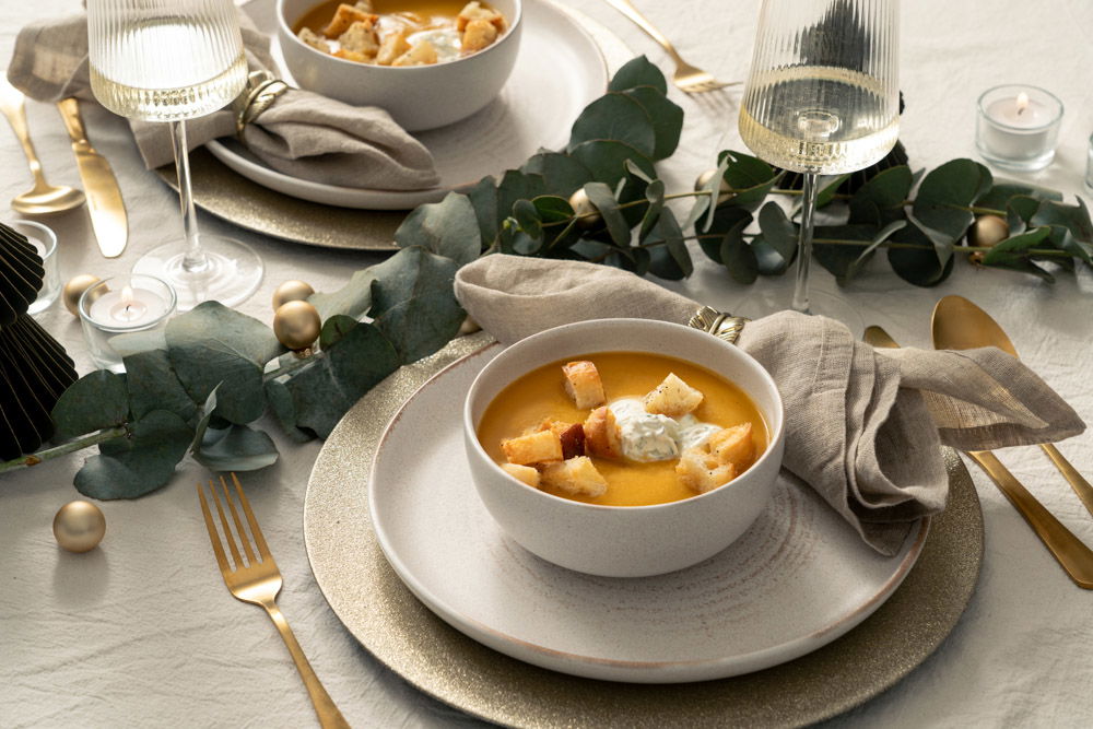 Pompoensoep Met Peterselieroom En Knoflookcroutons