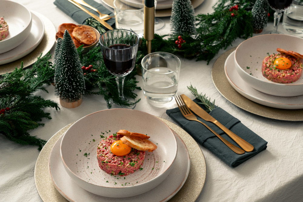 Steak tartaar bereid aan tafel