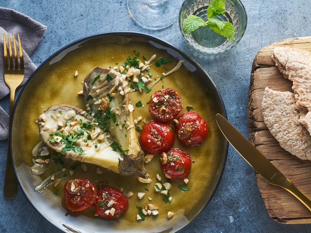 Gegrilde Aubergine Met Tahin En Za' Atar
