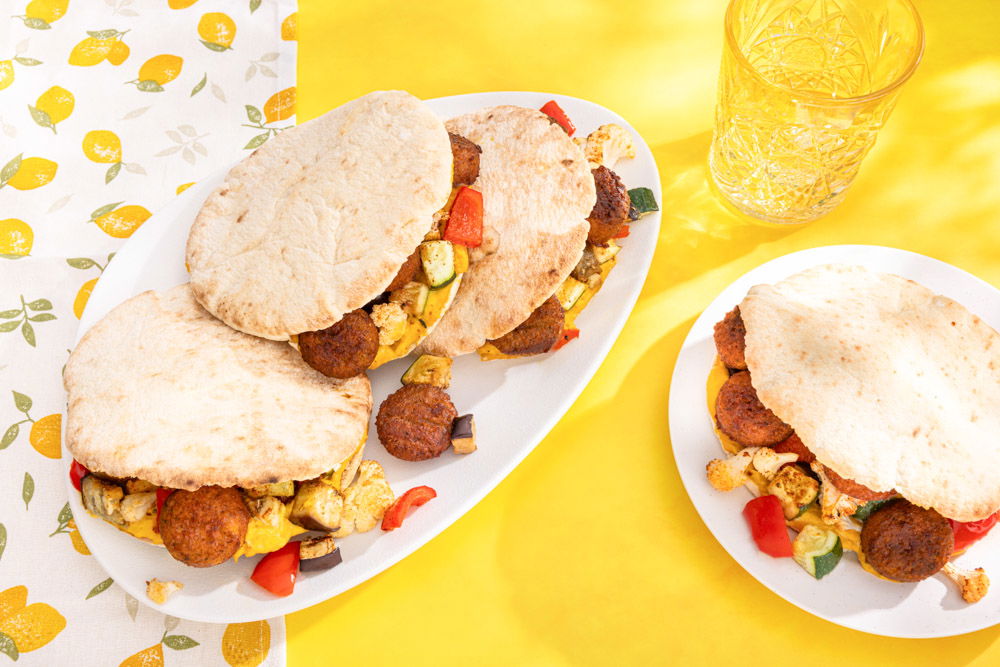 Pitabroodjes Met Falafel En Geroosterde Groenten 2