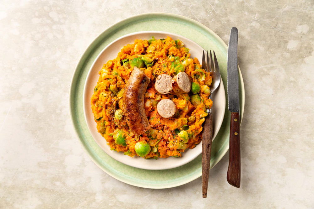 Zoete Aardappelstamppot Met Verse Worst 1