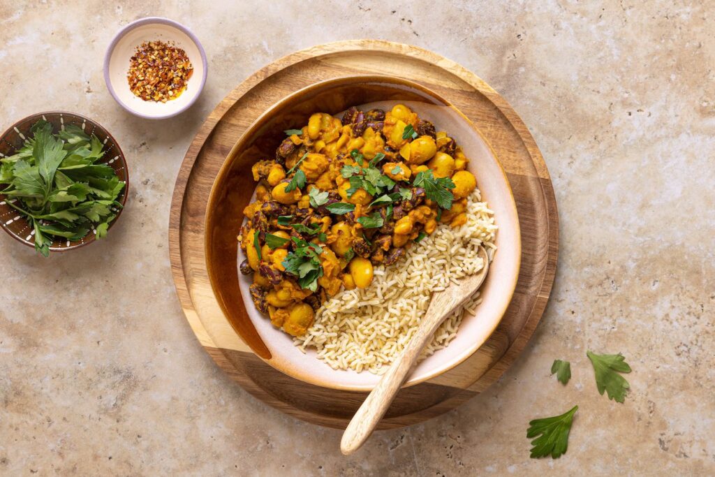 Bonencurry met rijst