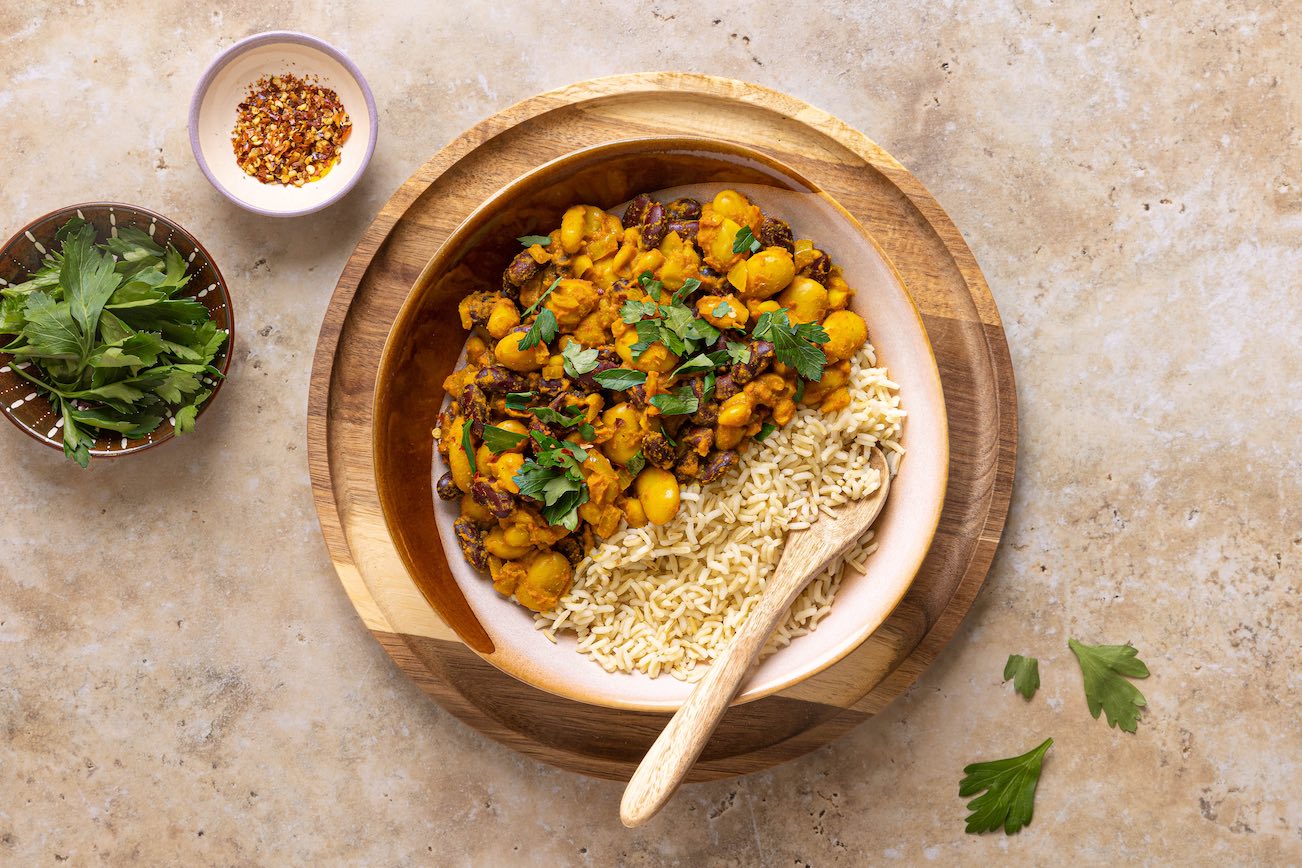 Bonencurry met rijst