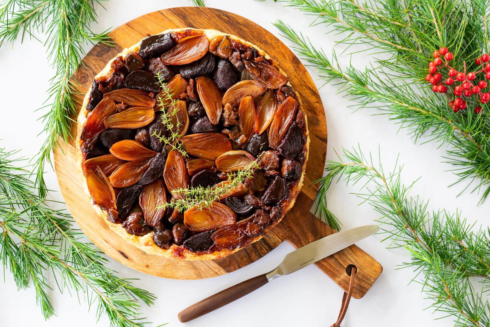 Tarte Tatin Met Sjalotjes Kastanjes En Rode Biet Horiz