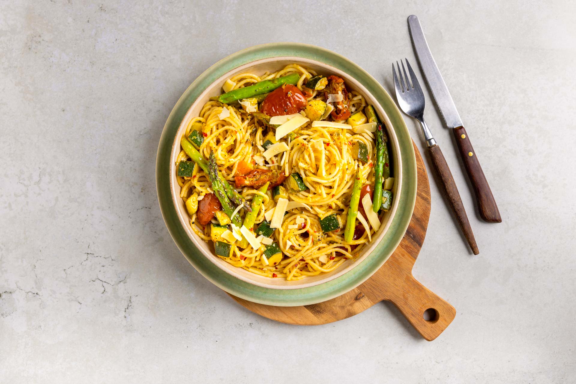 Frisse Spaghetti Met Groene Asperges 2