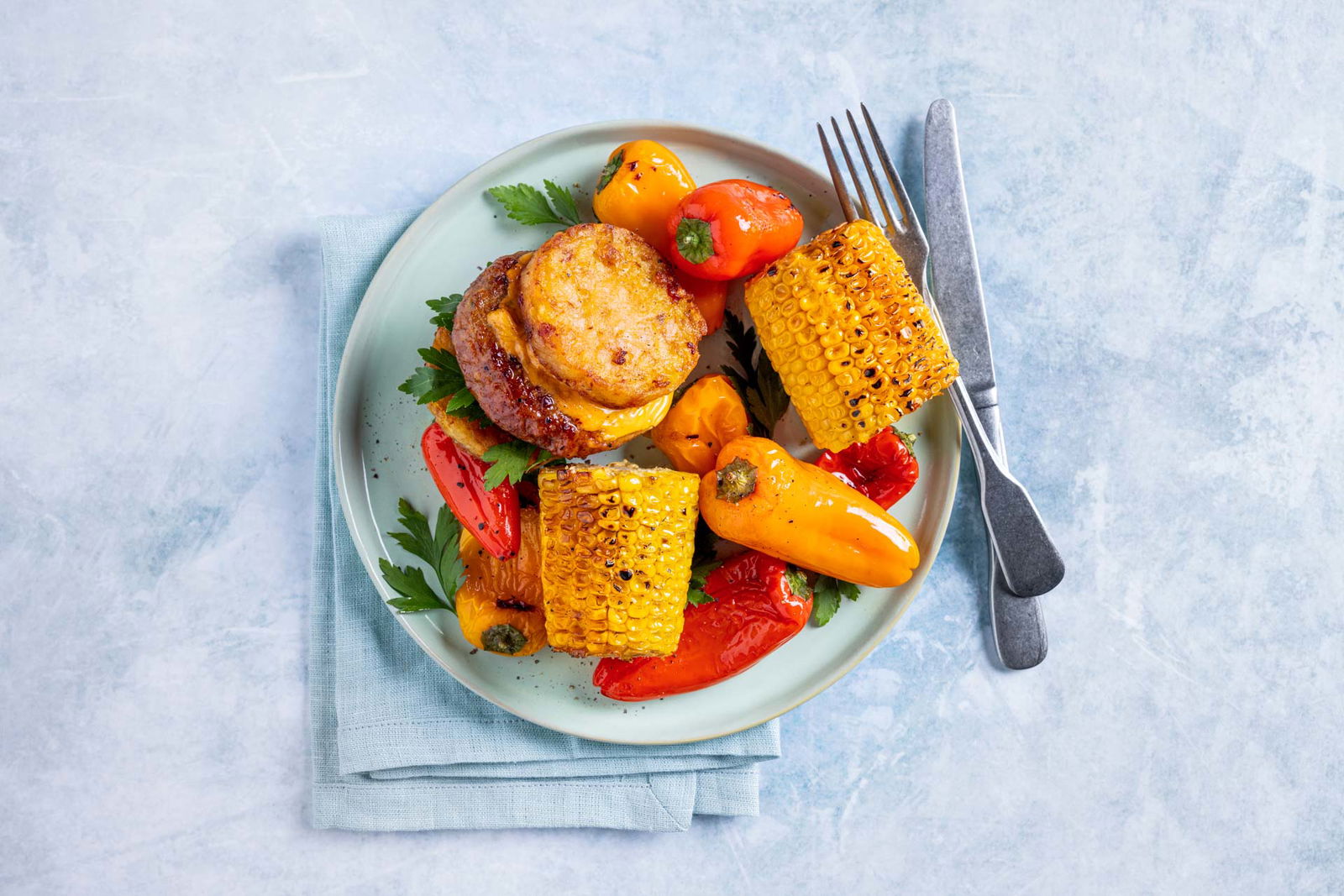 Rosti Hamburger Met Geroosterde Mais 02