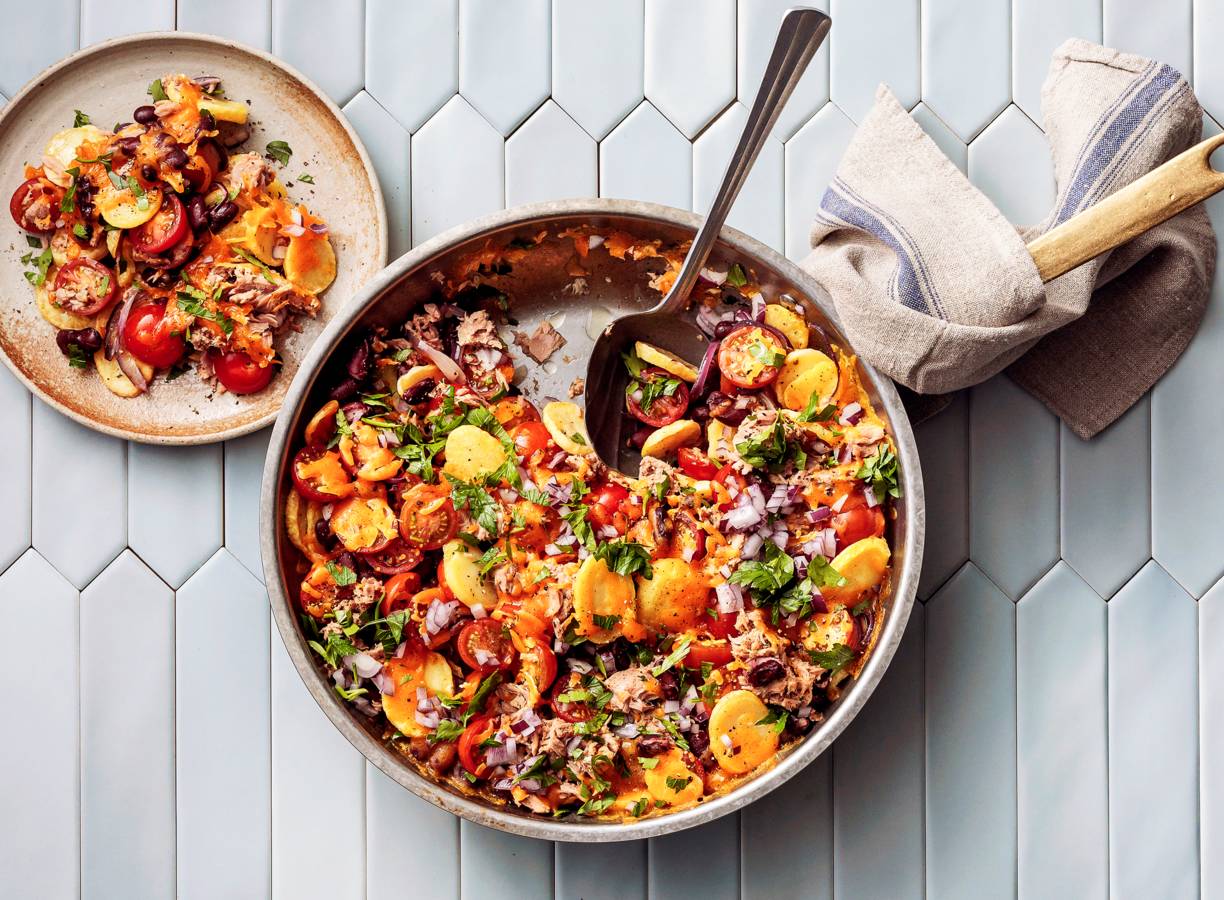 Tunamelt met gebakken aardappeltjes van London Loy