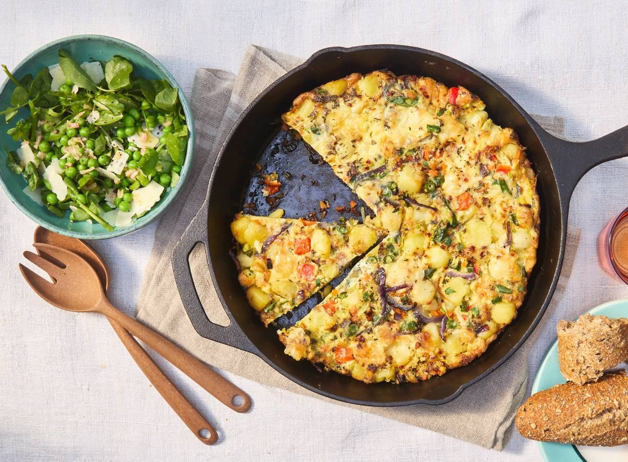 Frittata En Waterkerssalade Met Tuinerwten