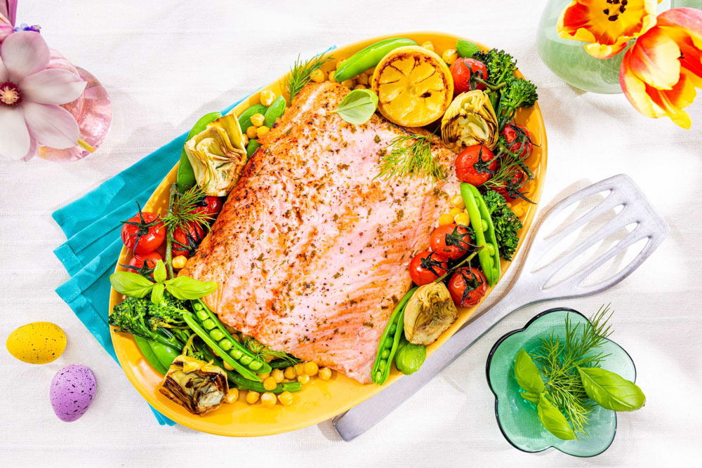 Langzaam Gegaarde Zalm Met Groente 2