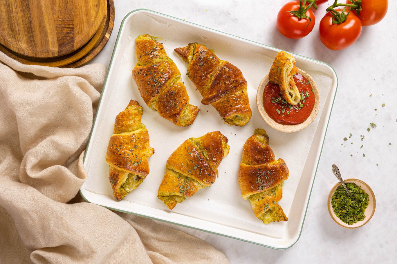 Pesto caprese croissants