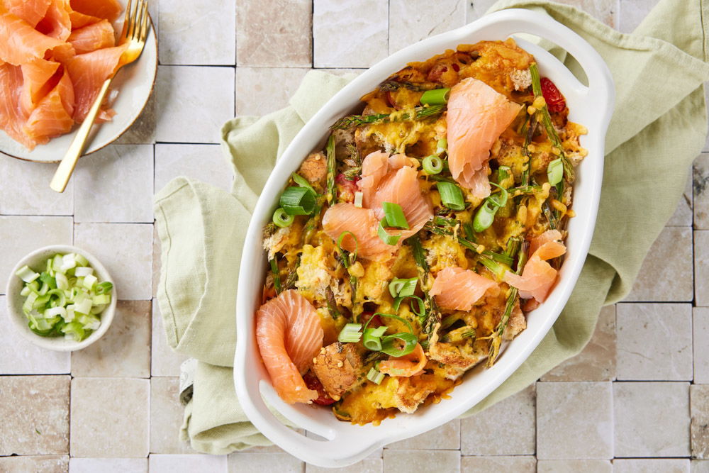 Hartige Broodpudding Met Asperges En Zalm 02