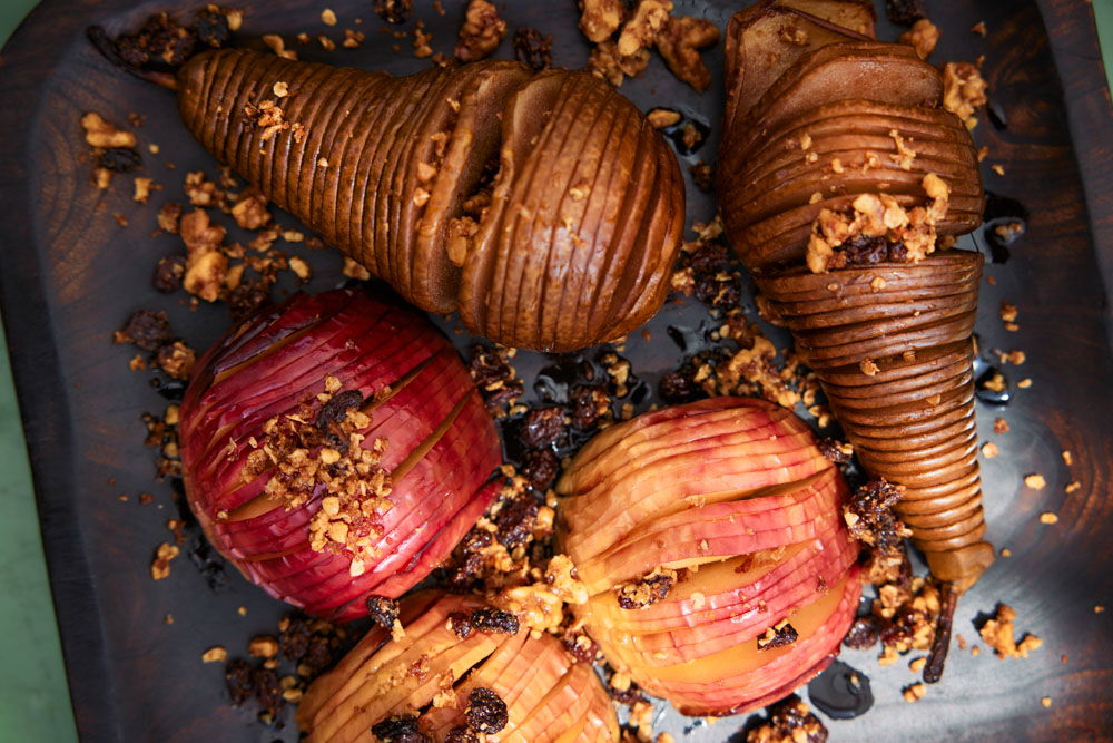 Hasselback Appels En Peren Uit De Oven