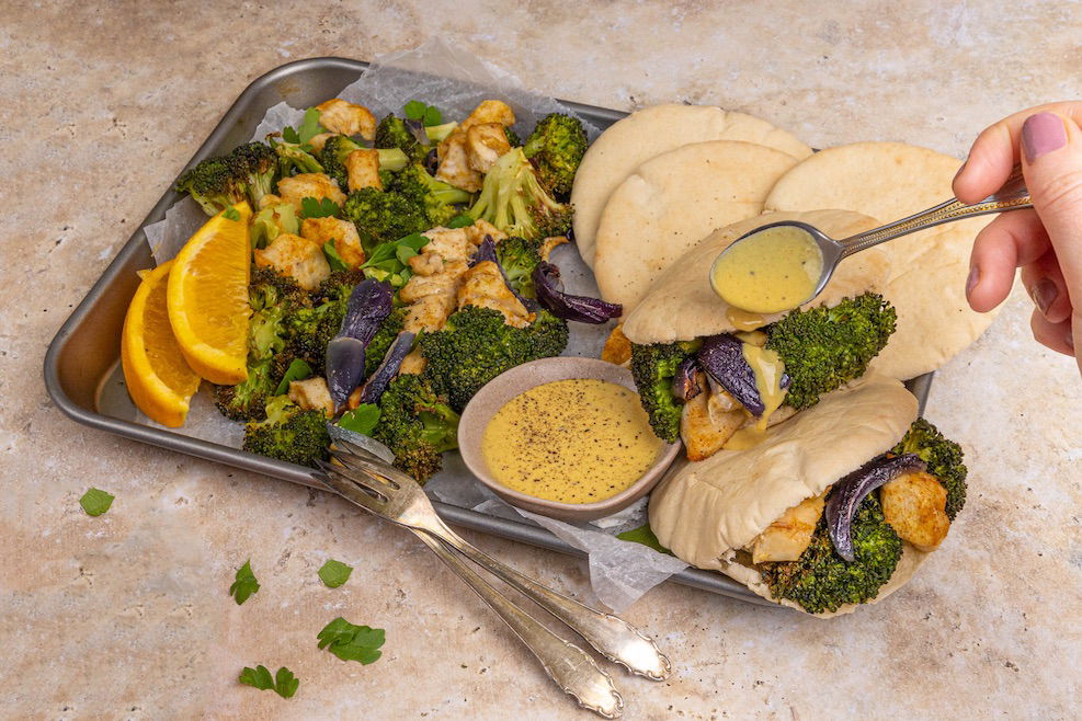 Traybake met gegrilde kip