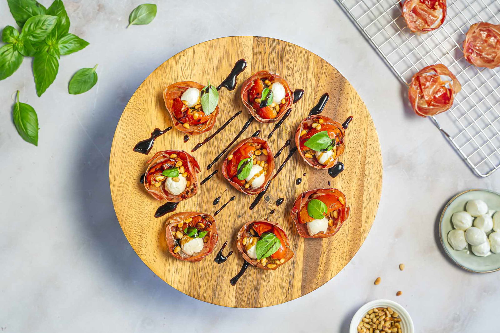 crispy prosciutto caprese hapjes