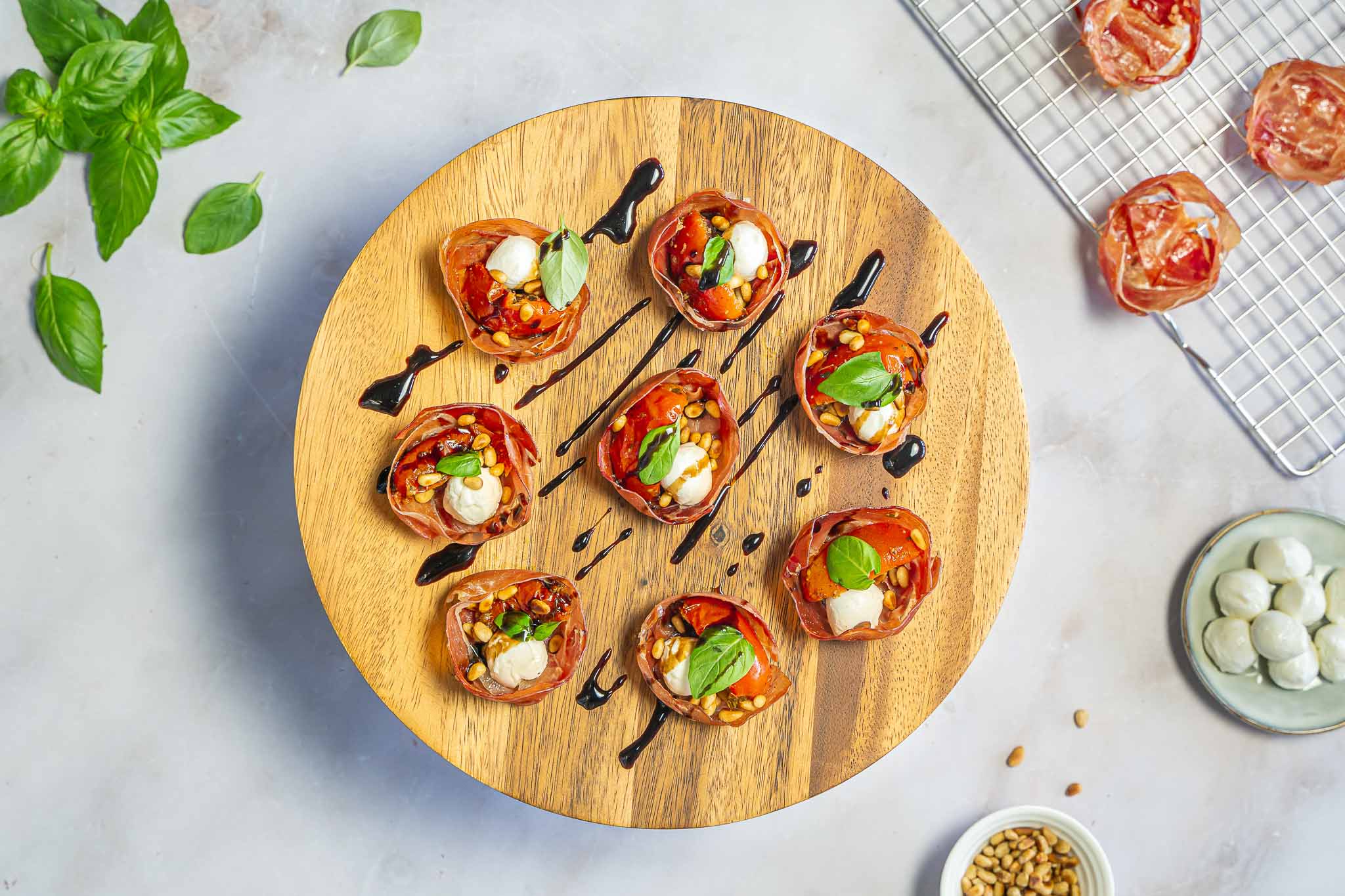 crispy prosciutto caprese hapjes