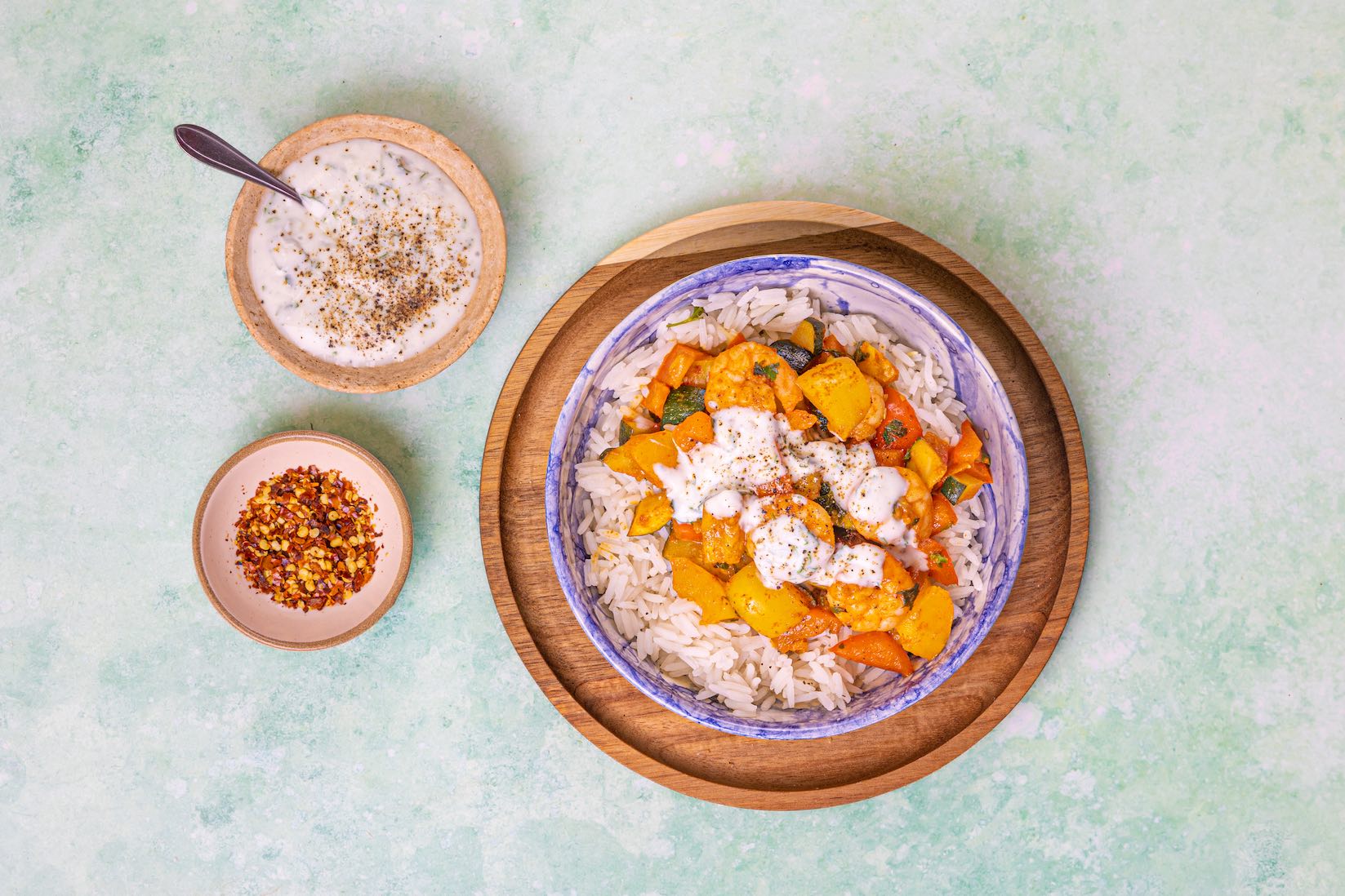 Rijstbowl Met Gegrilde Groenten En Garnalen 2