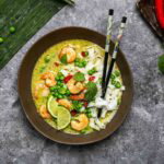 Groene curry met garnalen