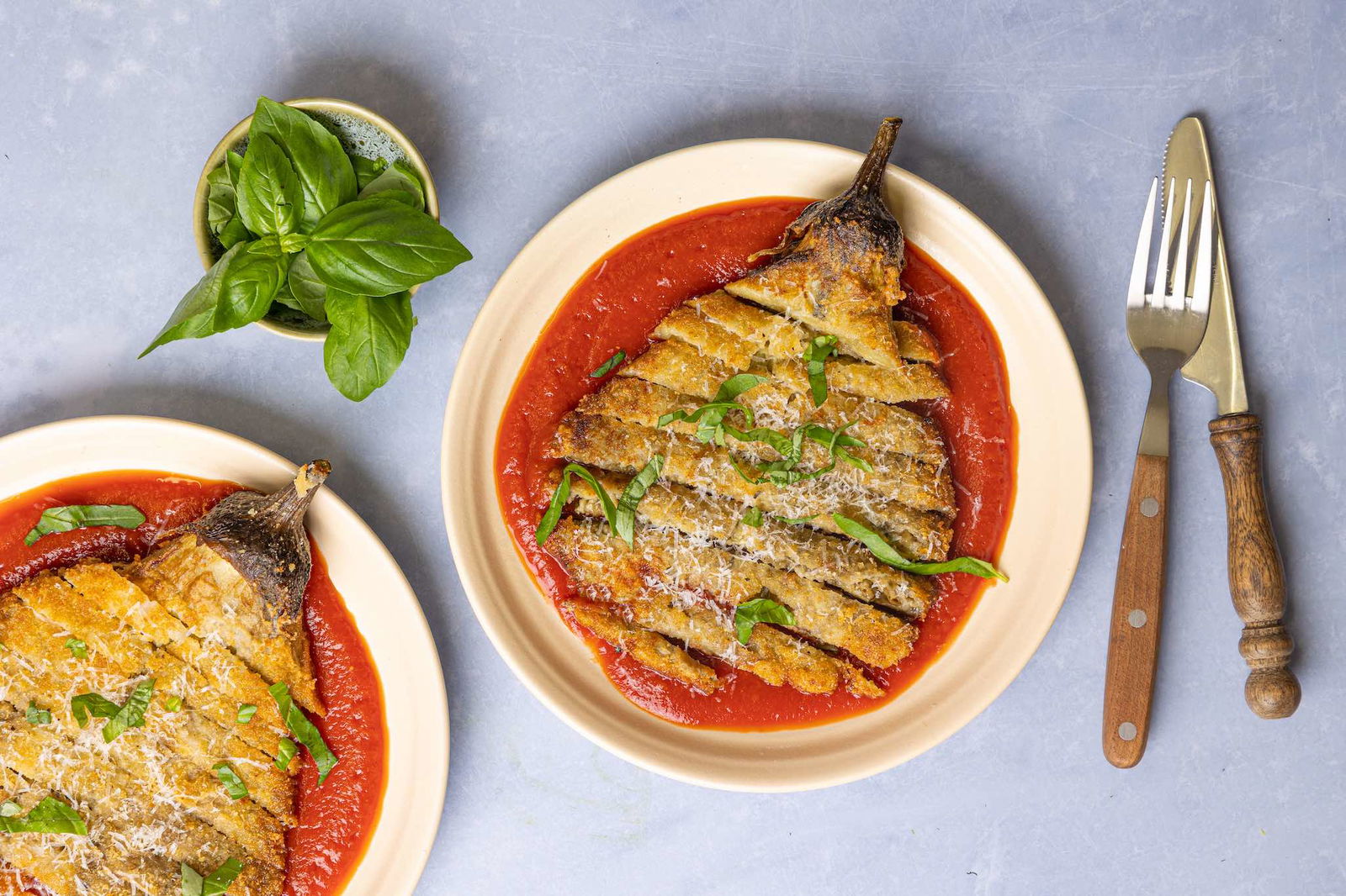 Krokante Aubergine Parmigiana