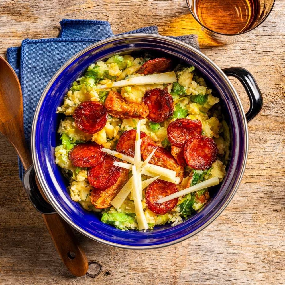 Andijviestamppot met een Spaanse twist