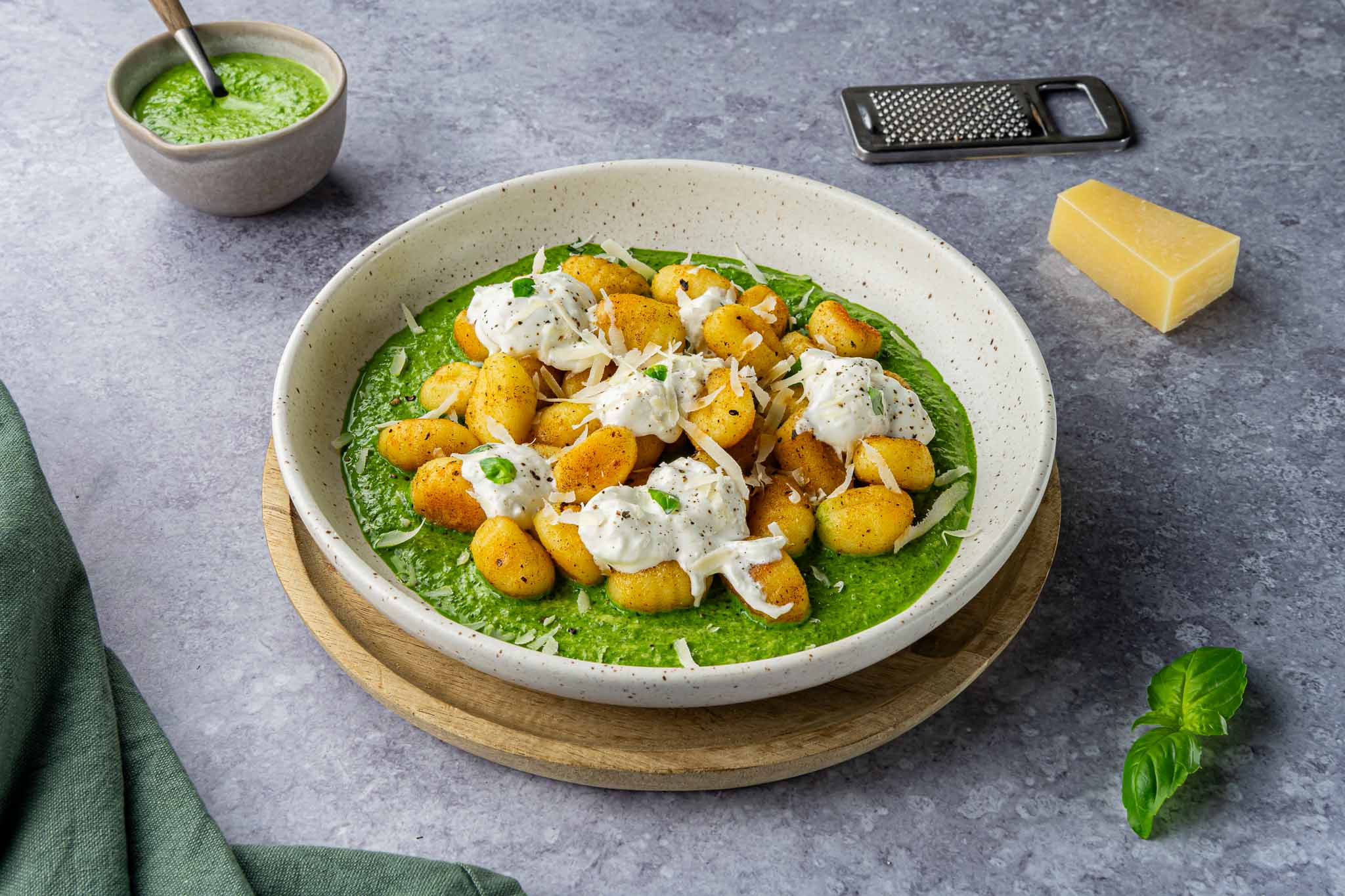 Krokante Gnocchi Met Groene Saus
