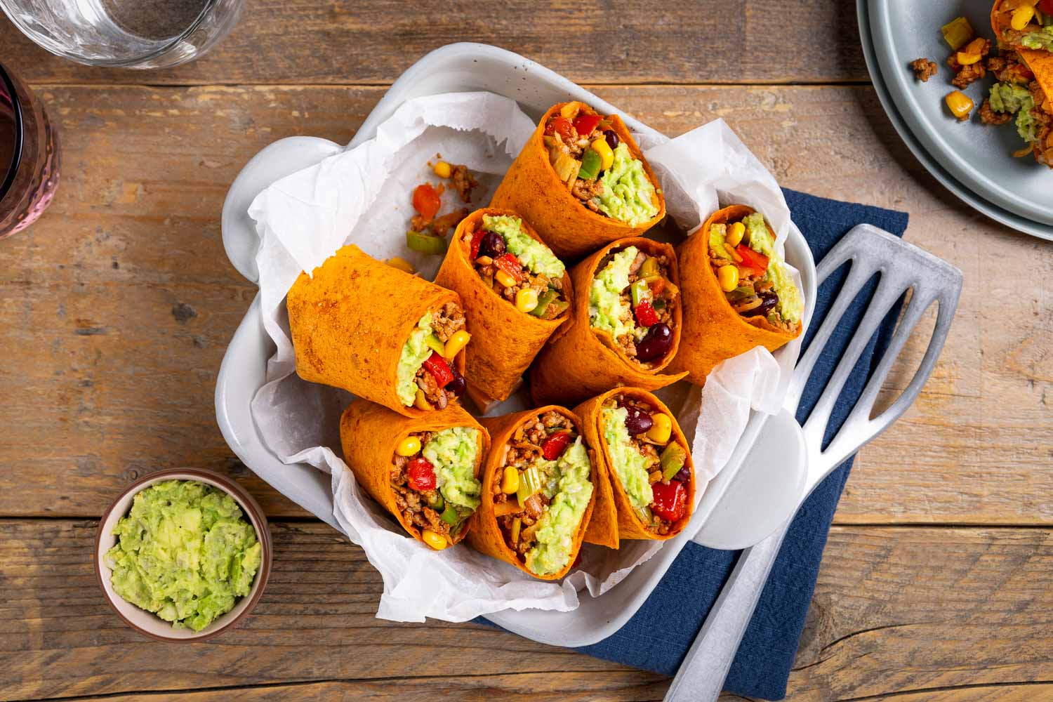 VSZ Burrito Kruiden Mexicaanse Groente Burrito Met Guacamole 02