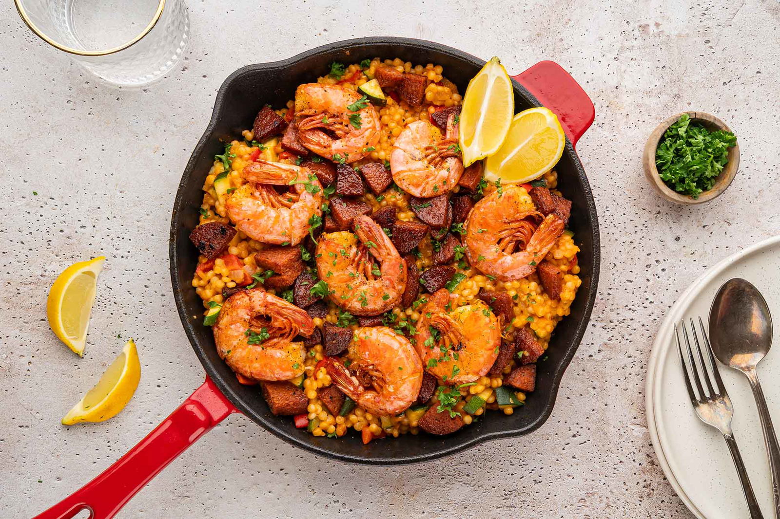 Grote Gamba's Met Chorizo En Parelcouscous1