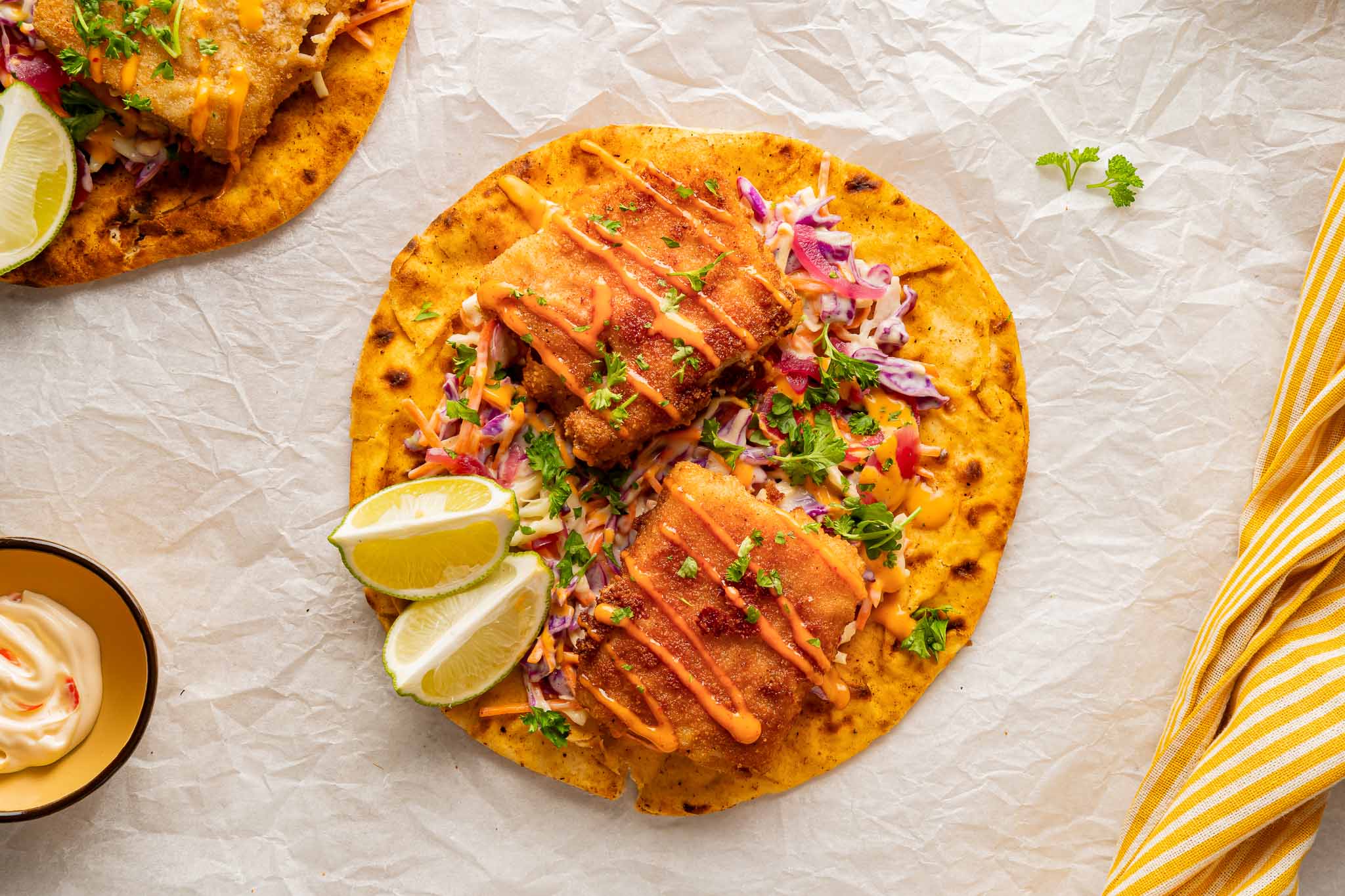 Flatbread Met Krokante Vis En Coleslaw1 2