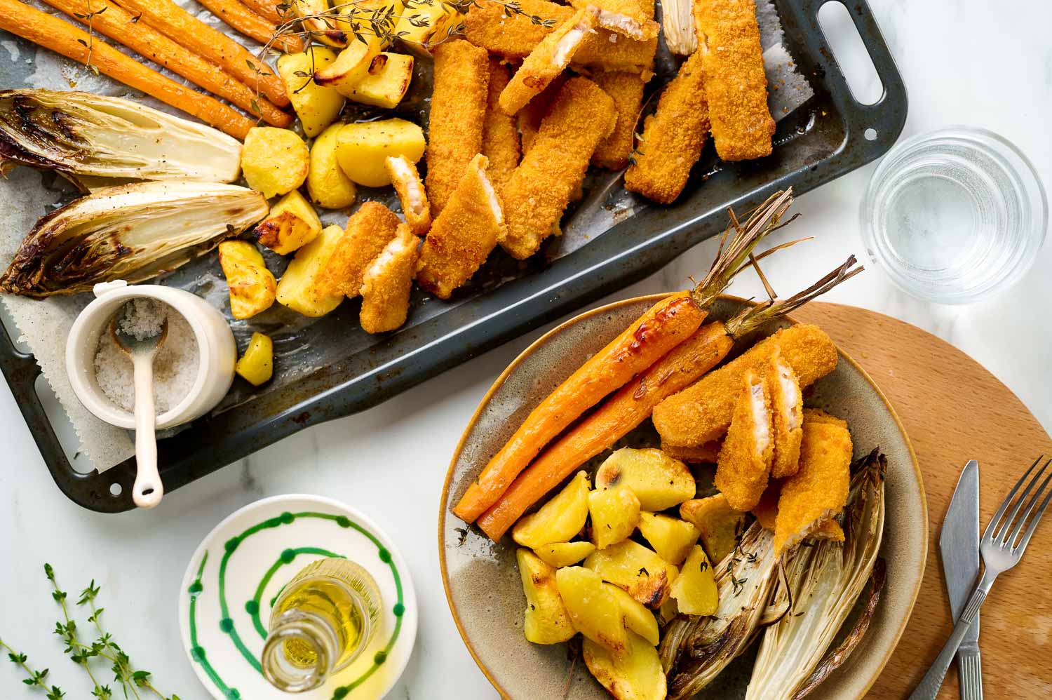 Traybake met vissticks