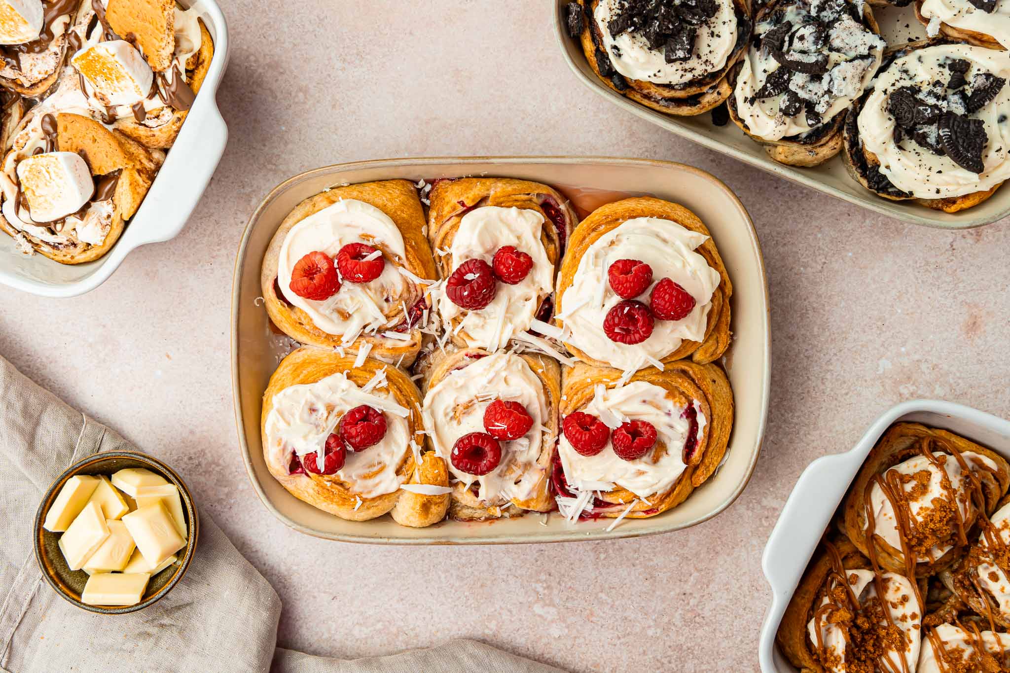 Witte Chocolade Frambozen Rolls1