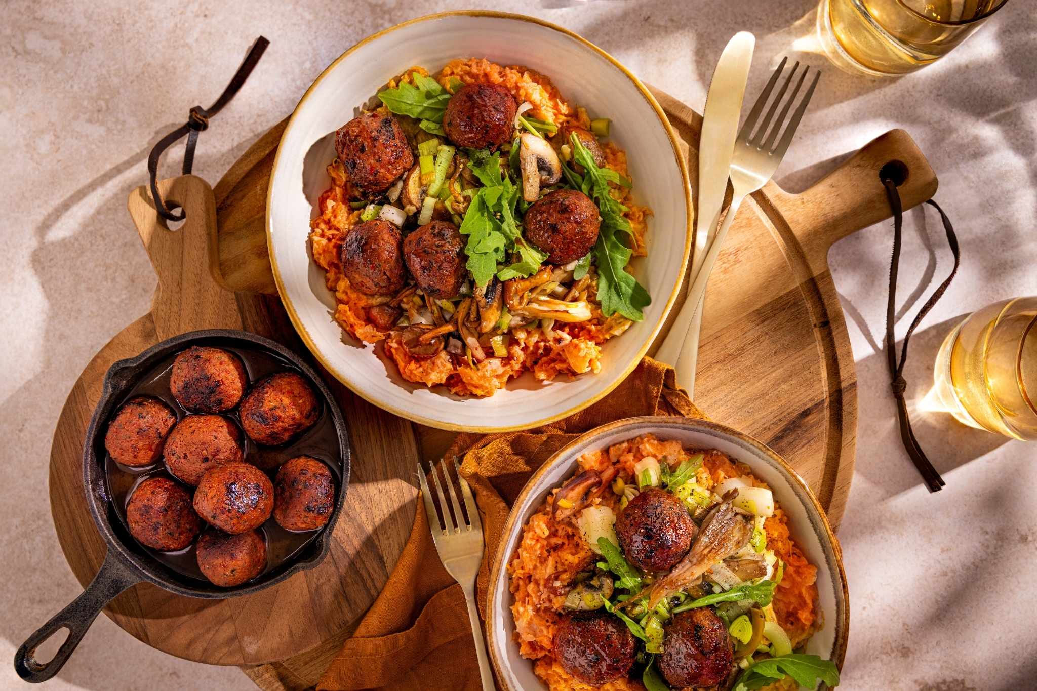 Geroosterde pompoenstamppot met gemakballen