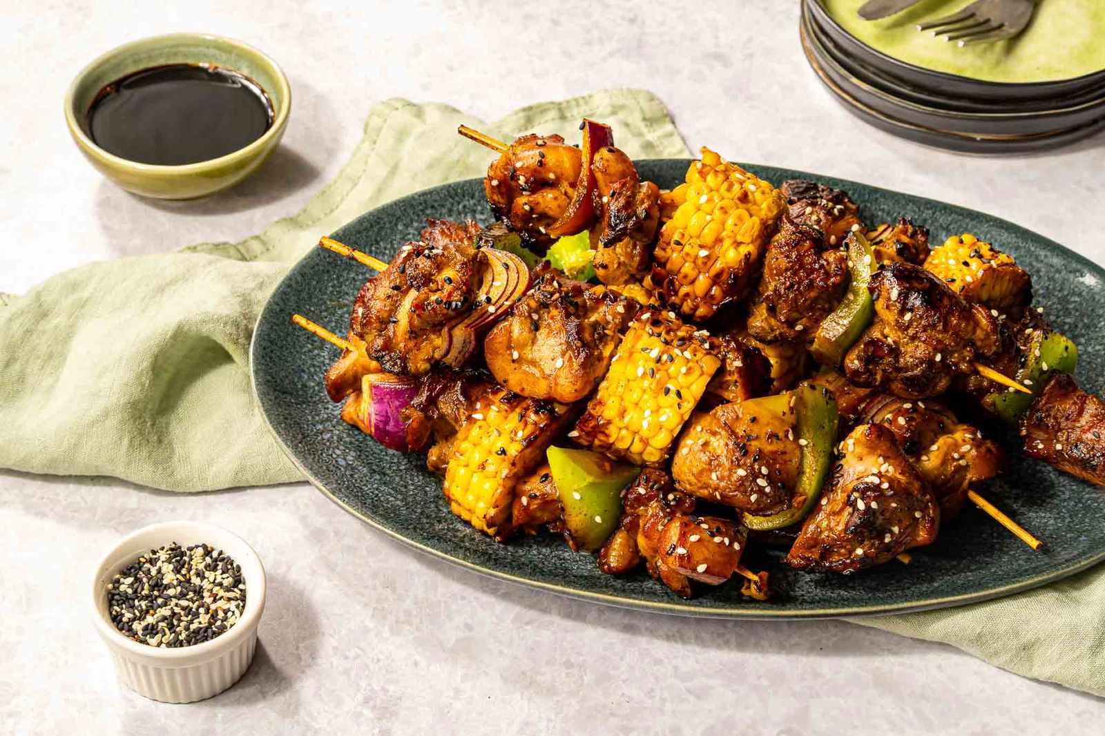 Kip ketjap groenten spiezen