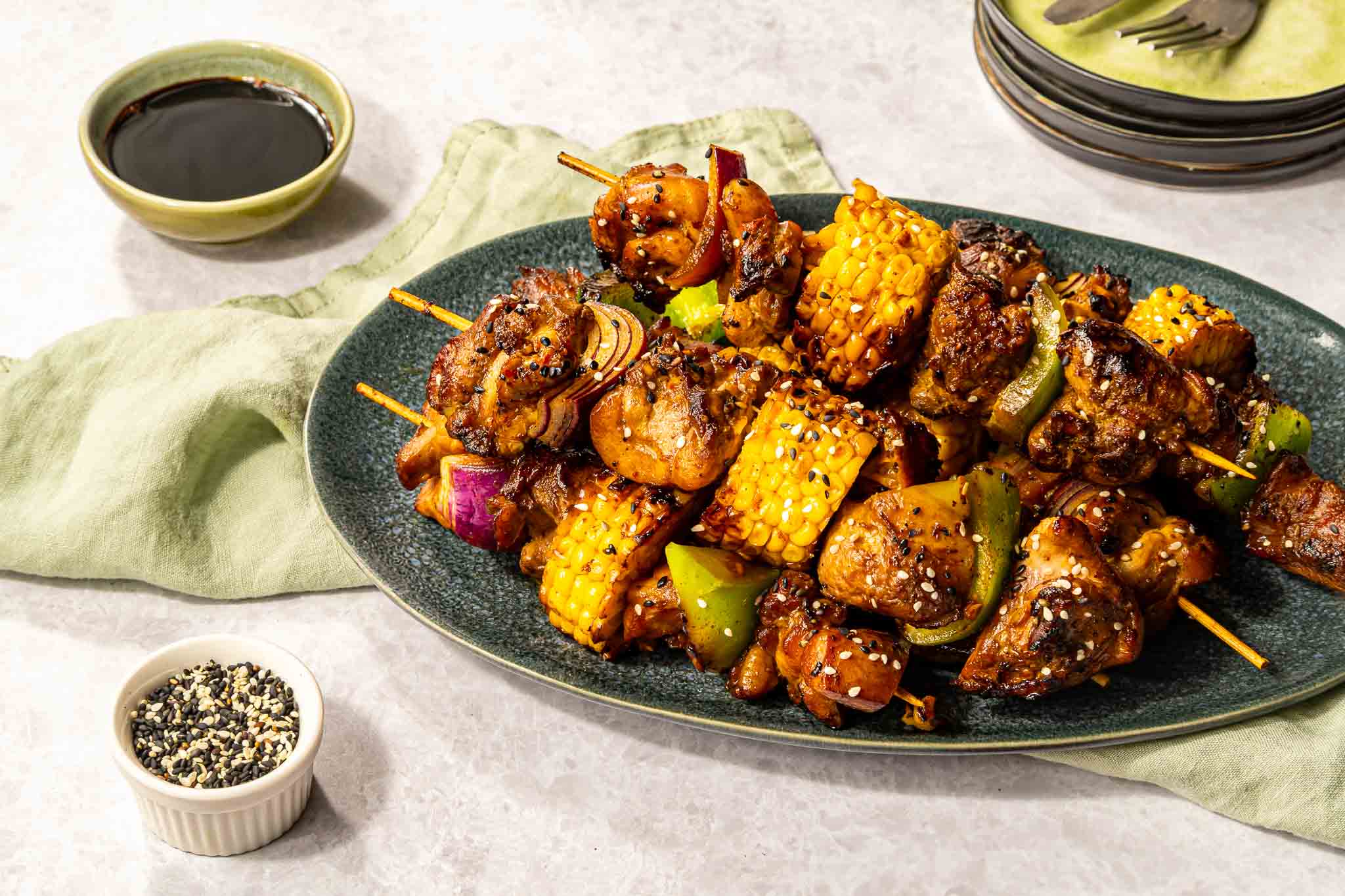 Kip ketjap groenten spiezen