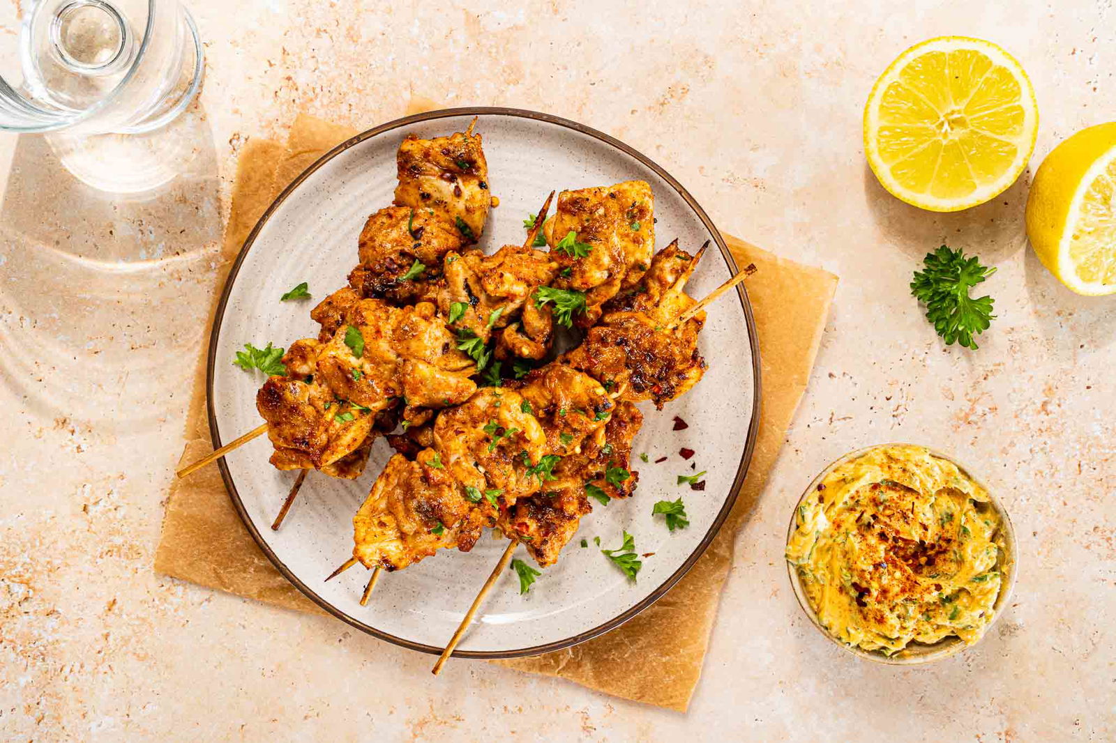 Gegrilde BBQ Kipspiesjes Met Cowboy Butter1