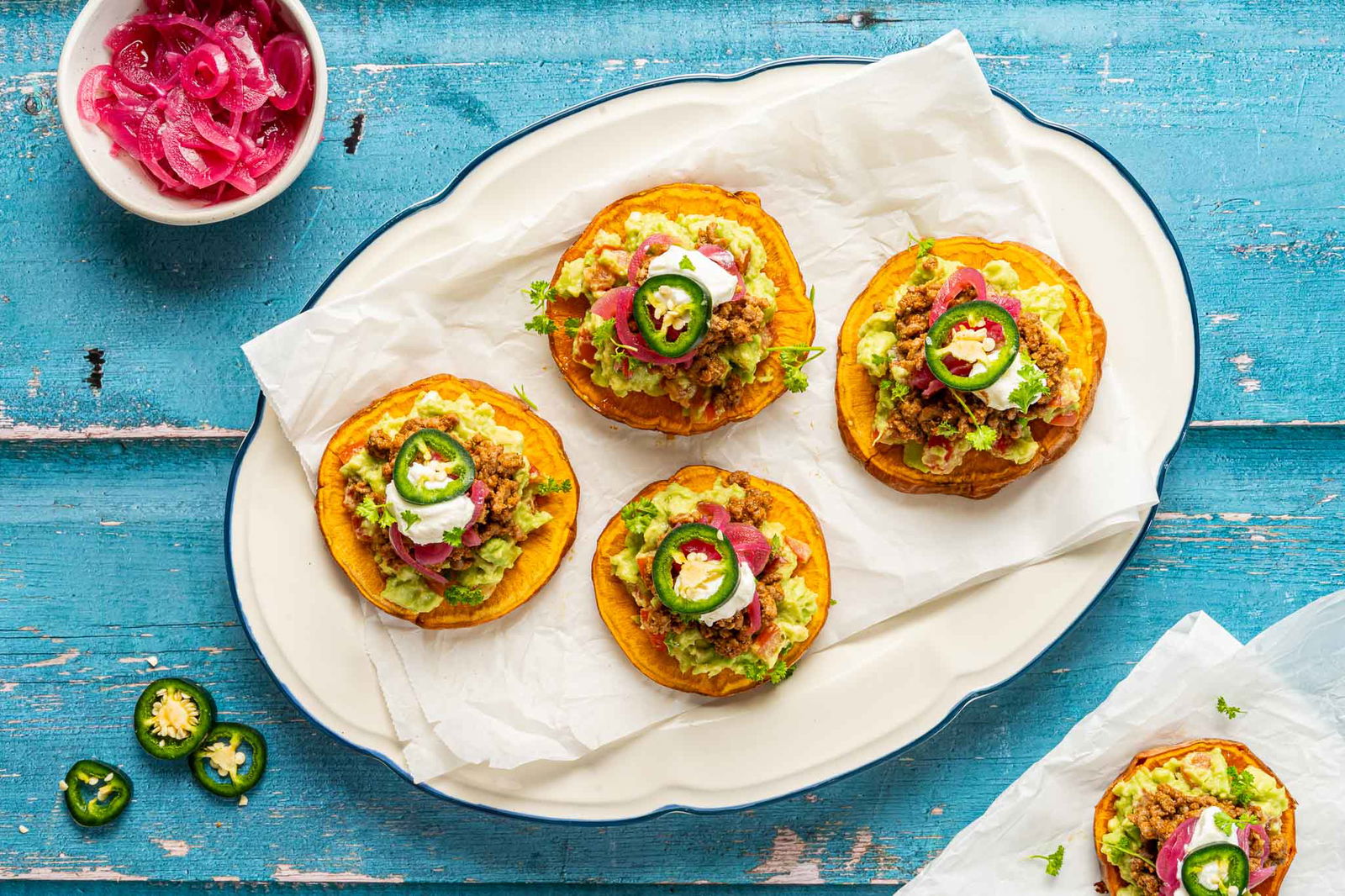 Zoete aardappel taco’s