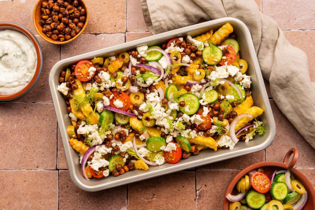 Griekse Loaded Fries Met Geroosterde Kikkererwten2